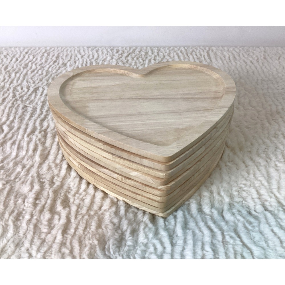 Unfinished Wooden Heart Plaque Base 8"x10" Craft Charcuterie Board Lot of 10